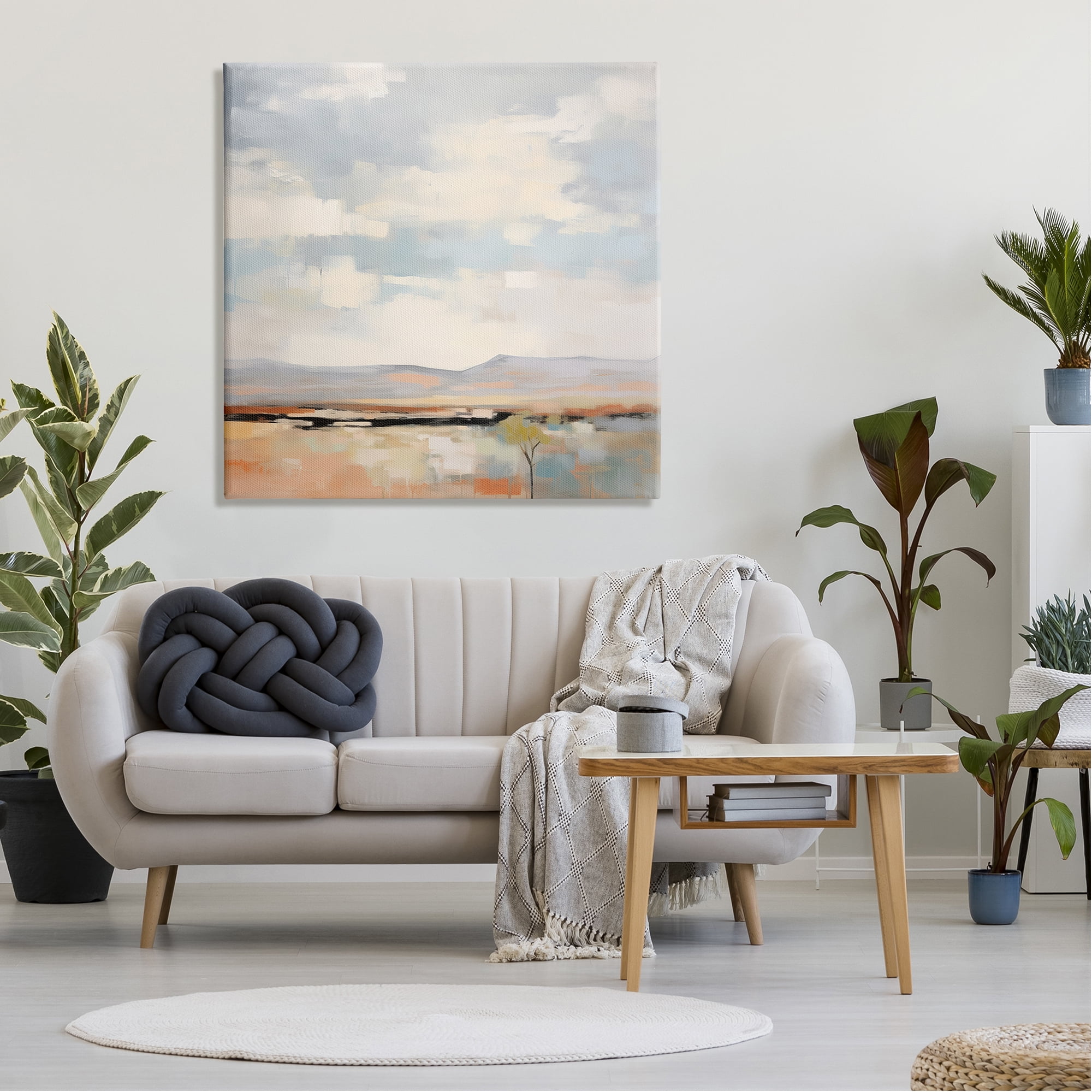 Stupell Industries Modern Desert Painting Landscape Painting Gallery Wrapped Canvas Art Print Wall Art, 36 x 36