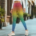 thumbnail image 4 of Renewold Rainbow Mermaid Scales Womens Leggings with Pockets High Waisted Hip Lift Tummy Control Yoga Pants Buttery Soft 4 Way Stretch Workout Yoga Pants Cute Activewear, XL, 4 of 8