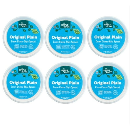 The Simple Root Plant Based Original Cream Cheese Style Spread (8 Ounce) - Pack of 6 (48 Ounce Total) - Perfect For Spreading  Snacking  Cooking  and Baking