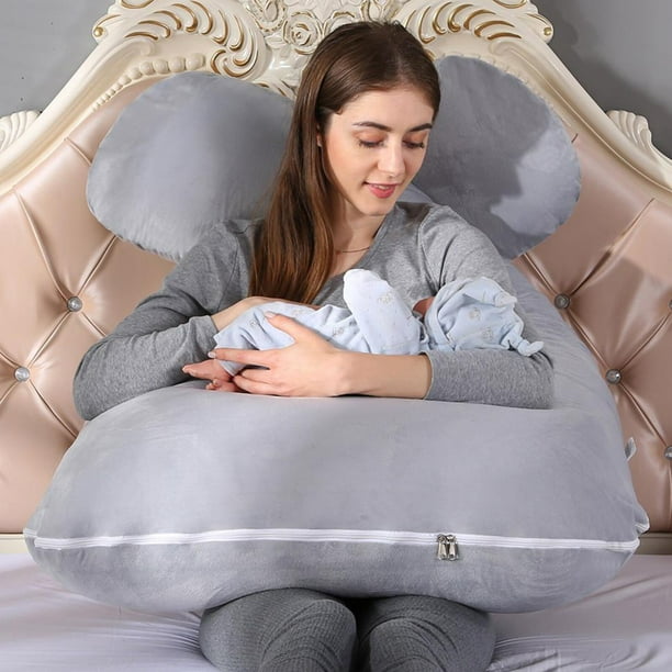 Almohadas de embarazo 51 pulgadas para dormir almohada cuerpo completo maternidad en forma U mujeres embarazadas Walmart en linea