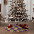 thumbnail image 4 of Sikiie Mardi Gras Plaid Nativity Christmas Tree Skirt, Jesus Christian Winter Holiday Tree Mat Decoration(30-48IN)36", 4 of 6