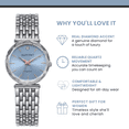 thumbnail image 7 of ELLEN TRACY Diamond Collection Women’s Silver Bracelet Watch – Light Blue Round Dial, 7 of 7