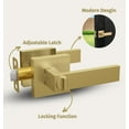 thumbnail image 4 of Mega Handles Robell Entry Lever, Satin Brass Zinc Alloy, 3-Piece Keyed-Alike Door Handle Set, 4 of 5