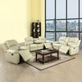 thumbnail image 2 of Lumary 3-Pieces Bonded Leather Sofa Living Room Furniture Set, White, 2 of 6