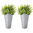thumbnail image 1 of 2 Pack Galvanized Metal Wall Planter With Artificial Eucalyptus Farmhouse Style Hanging Wall Vase Planters Flowers Holder For Country Rustic Home Wall, 1 of 4