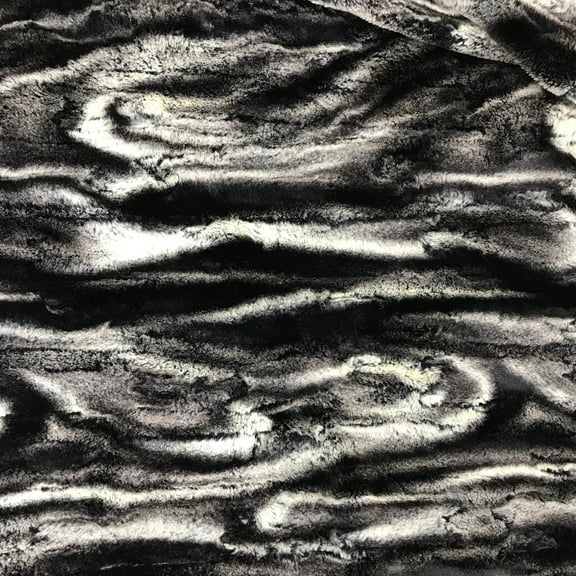 Marble Fur Black White Grey