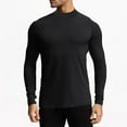thumbnail image 6 of Men's Workout Shirts Casual Mock Neck Long Sleeve Shirts Trendy Comfy Stretch Lightweight Running Athletic Pullover Black XL, 6 of 9