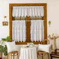 thumbnail image 3 of Sunyuer Pure White Floral Rose Lace for Kitchen Short Curtains - Rod Pocket White Lace Cafe Window Sheer Drapes for Small Curtains, 3 of 6