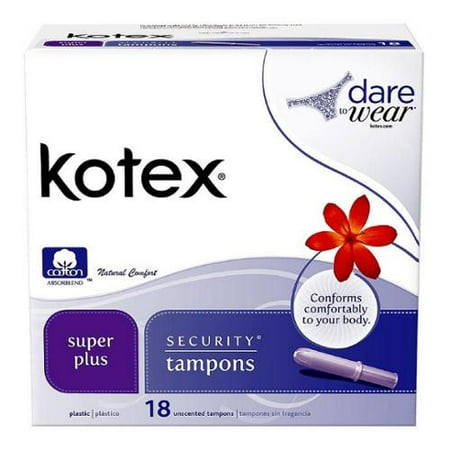 kotex unscented tampons ea security pack plus super