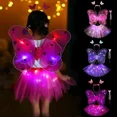 thumbnail image 2 of Juego de 3 o 4 unidades de diadema de doble capa para niñas, luz Led intermitente, varita de ala de mariposa de Hada, disfraz de juguete, regalo de decoración de Halloween, 2 of 5