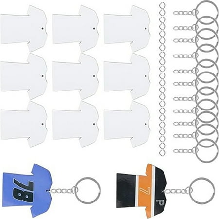 Necvior 72pcs Stylish Sublimation Keychain Versatile Heat Tranfer Keyrings Accessories
