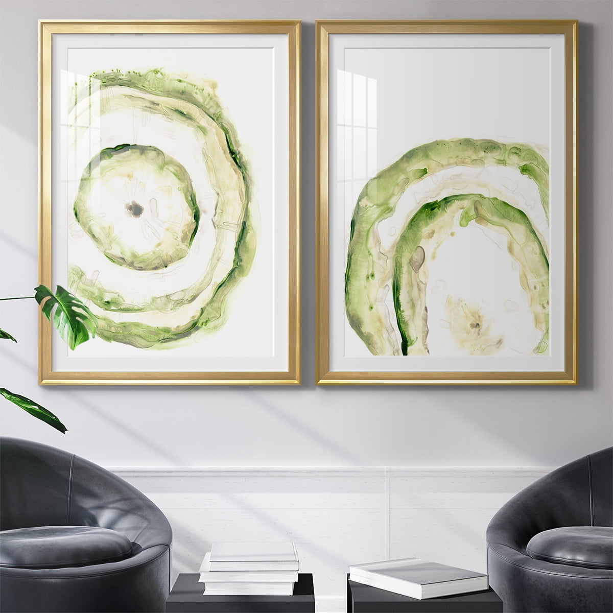 Wexford Home Lichen Halo III Premium Framed Print, 30.5" x 42.5" - Ready to Hang, Gold (Set of 2)