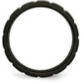thumbnail image 3 of Chisel Titanium Brushed and Polished Black IP-plated 6.2mm Notched Band - Ring Size 9.0, 3 of 8