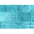 thumbnail image 1 of Ahgly Company Indoor Rectangle Patchwork Light Blue Transitional Area Rugs, 8' x 12', 1 of 4