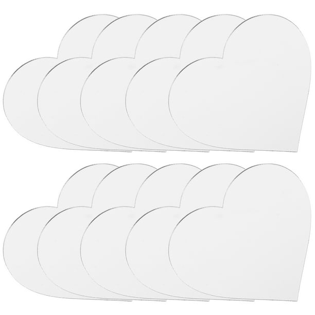 ColoMX 10 espejos adhesivos acrílicos para fundas de teléfonos, hojas de espejo de repuesto en forma de corazón, soporte para teléfono, espejo para espejos de maquillaje de mano