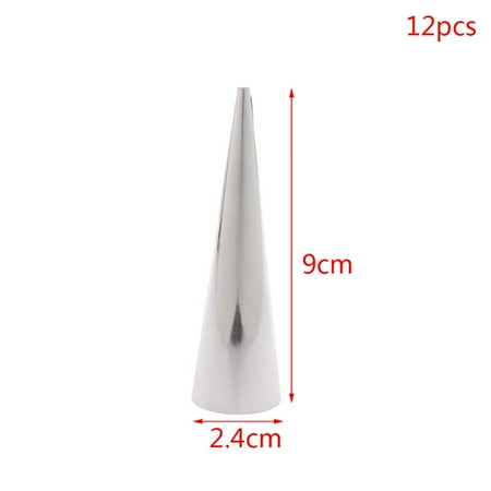 

Party Yeah 12Pcs Conical Tubes Croissants Cone Horn Spiral Steel Roll Cream Bread Molds
