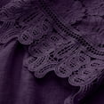 thumbnail image 4 of Blouses for Women Sawvnm Women Vintage Lace Patchwork Bow-Neck Three Quarter Blouses T-Shirt for Women,Purple,3XL, 4 of 6