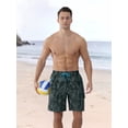 thumbnail image 4 of APTRO Mens Swim Trunks 9'' With Pockets Quick Dry Swim Shorts Board Shorts Bathing Suit Swimsuit Summer Beach Shorts Geometric Pattern Black L, 4 of 6