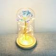 thumbnail image 4 of Birthday Gift Beautiful Preserved Rose Flower LED Light with Glass Cover Wooden Base Valentines Day Wedding Gift, 4 of 7