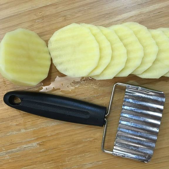 MLINS Stainless Steel Vegetable Crinkle Cutter and French Fry Slicer for Potato