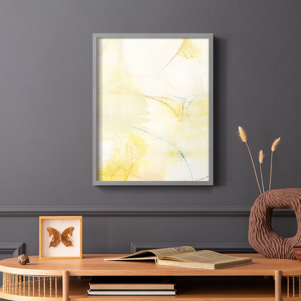Barxan III Framed Print in Gray Solid Wood Framed Print No Nail Hanging