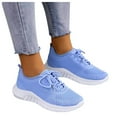 thumbnail image 5 of Linfrsh Womens Extra Wide Sneakers Lightweight Breathable Comfortable Running Walking Gym Sport Athletic Shoes Blue,7.5, 5 of 9