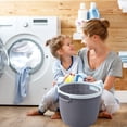 thumbnail image 6 of Partheme Flexible Laundry Basket with Handles, Portable Round Bin, Plastic Laundry Basket Storage Hamper, Portable Dirty Hollow Clothes Basket, Dirty Clothes Storage Basket, Gray, 6 of 6