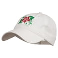 thumbnail image 2 of Christmas Poinsettia Flower Embroidered Washed Dyed Cap - White OSFM, 2 of 5