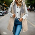 thumbnail image 4 of Women's Autumn Vest Sleeveless Fleece Jacket Plush Hoodie Pocket Long Warm Winter Jacket Jacket, 4 of 6