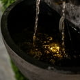 thumbnail image 6 of XBrand 30 in H Fiber Resin Wall Buddha Zen Outdoor Garden Water Fountain w/ warm LED Light, Black, 6 of 6