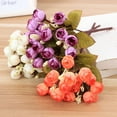 thumbnail image 5 of Walbest 1 Bouquet 15-Head Mini Roses Artificial Flower Realistic Looking Faux Silk Arrangement Flower, Vivid Fake Flower Desktop Ornament Wedding Photography Prop, 5 of 7