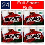 Brawny Full Sheet Paper Towels, White, 24 Large Rolls, 1368 Sheets