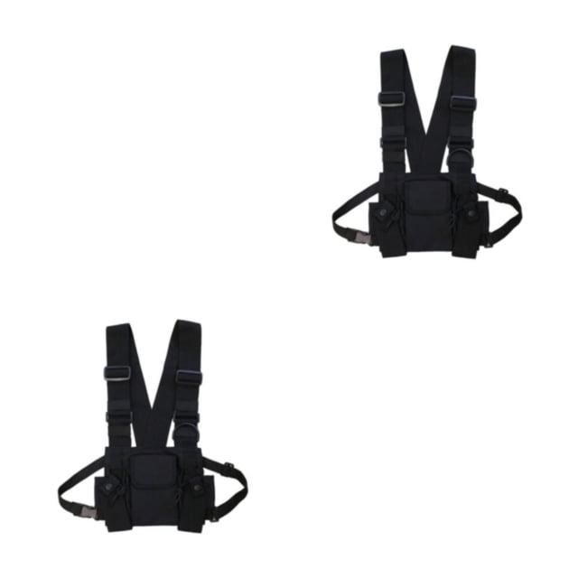 Minnieouse Bolsas de arnés Correas de hombro ajustables resistentes al desgaste y duraderas Bolsa de plataforma para el pecho negro negro 2piezas