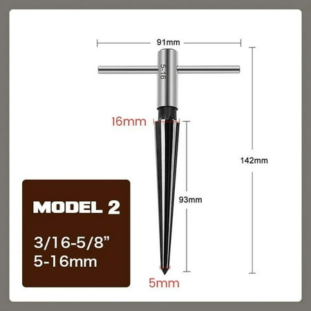 

Qepwscx T-Handle Tapered Reamer T-Handle 1/8-1/2 Inch (3/16-5/8Inch) Taper Reamer Repair Pounched Chamfer Reaming Tool Fine Cleance