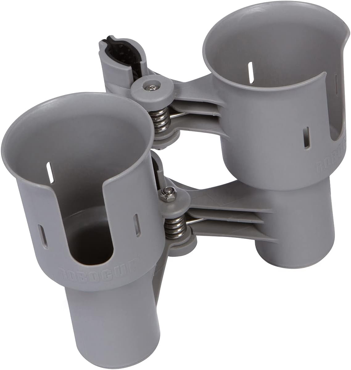 ROBOCUP Gray Ultimate Bundle Portable Clamp-On Cup Holder Set with Plate, Plus & Holster for Drinks, Phones and Accessories