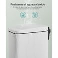 thumbnail image 4 of Cubo de Basura, Basurero Pequeño de 10 L, con Tapa y Pedal, Acero, Cierre Suave, para Espacios Pequeños, Baño, Blanco, 4 of 7