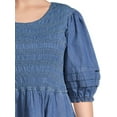 thumbnail image 4 of Terra & Sky Women's Plus Smocked Dress with Puff Sleeves, 4 of 5