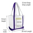 thumbnail image 2 of DALIX 20" Premium Cotton Daily Shoulder Tote Bag in Purple, 2 of 6