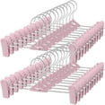 thumbnail image 1 of Perchas para falda y pantalón para mujeres y niños, paquete de 30 perchas apilables para faldas con clips, antideslizantes, ajustables para hombres, niños, bebés, 1 of 7