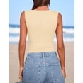 thumbnail image 6 of FreshPretty Spring Tops for Women Asymmetrical Neck Sleeveless Going Out Summer Outfits Casual Ruched Y2k Tank Top Clothes, 6 of 9