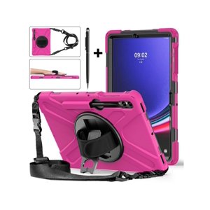 Étui de protection pour Samsung Galaxy Tab S10 Plus 2024/S9 Plus 2023/S9 FE Plus 2023/S8 Plus 2022/S7 FE 2021/S7 Plus 2020 12.4" Couverture antichoc avec support rotatif et /Sholder Strap