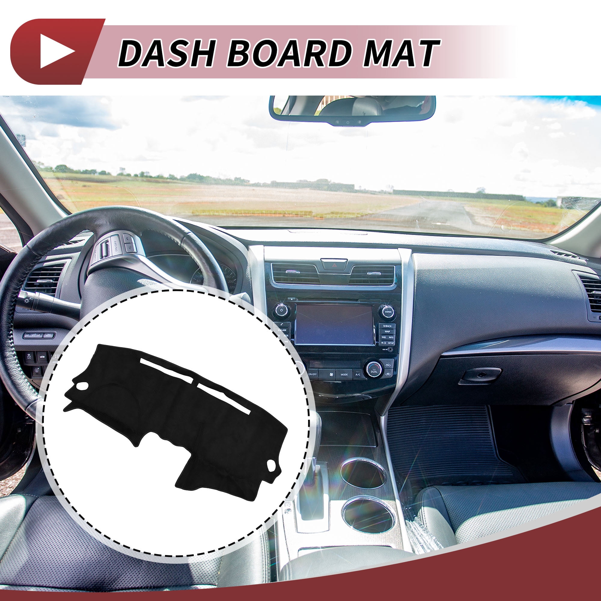 Unique Bargains Interior Suede Dashboard Cover for Nissan-Altima 2007-2012 Black