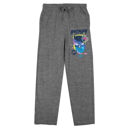 Batman Multicolor Face Women s Heather Gray Sleep Pajama Pants-Medium