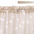 thumbnail image 3 of Sheer Tier Curtains, Floral Embroidered Linen Textured Kitchen Tiers, Length Leaves Bathroom Small Half Window Treatment, Rod Pocket Cafe Curtains Flower Short Curtain, taupe,45"L,Set of 2, 3 of 7