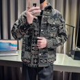 thumbnail image 5 of Chaqueta vaquera coreana para hombre con estampado, abrigo vaquero holgado para hombre, ropa popular coreana al precio más bajo, ropa de tela de marca, 5 of 5