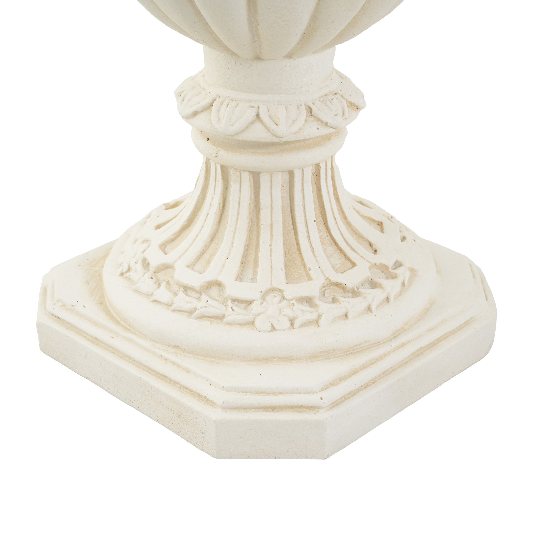 Christopher Knight Home 23"H Classical Floral Relief Urn Planter, Lightweight Decorative Vase, Antique White