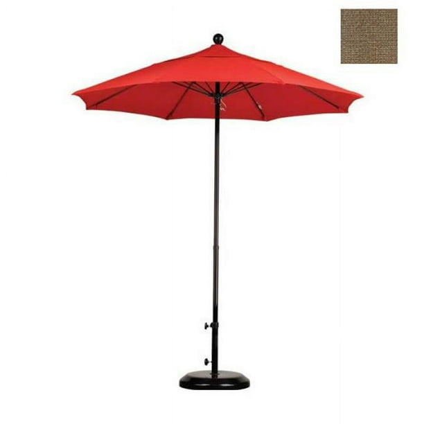 California Umbrella EFFO758-F76 7,5 Pi Marché de Fibre de Verre Complète Poulie Parapluie Ouvert Sésame Noir-Oléfine-Tissé