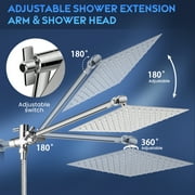 Doulami Shower Head, 8 inch Rain Showerhead, 10 Stage Shower Filtered , 10 Spray Setting, 3 Mode, 2 in 1 Combo