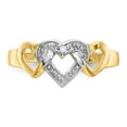 thumbnail image 4 of 14K Yellow Gold Ring Band Diamond Round Rhodium Heart Toe, Size 6, 4 of 5