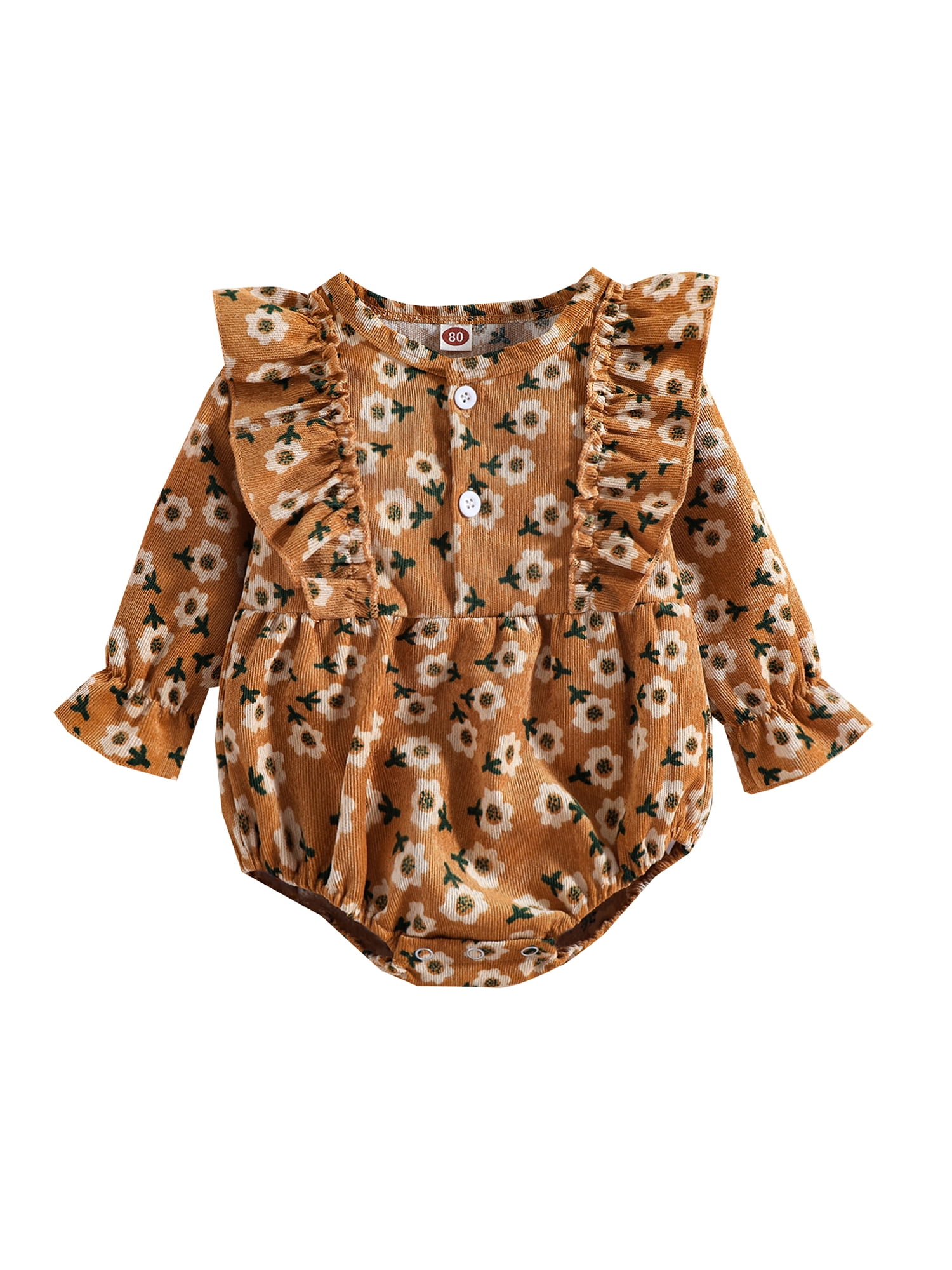 Newborn Infant Baby Girls Floral Leopard Print Romper Jumpsuit Outfits Playsuit